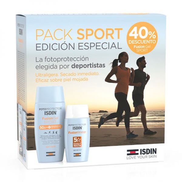 PACK SPORT FOTOPROTECTOR ISDIN FUSION WATER 50+ 50ML + FUSION GEL WET SKIN 50+ 100ML 